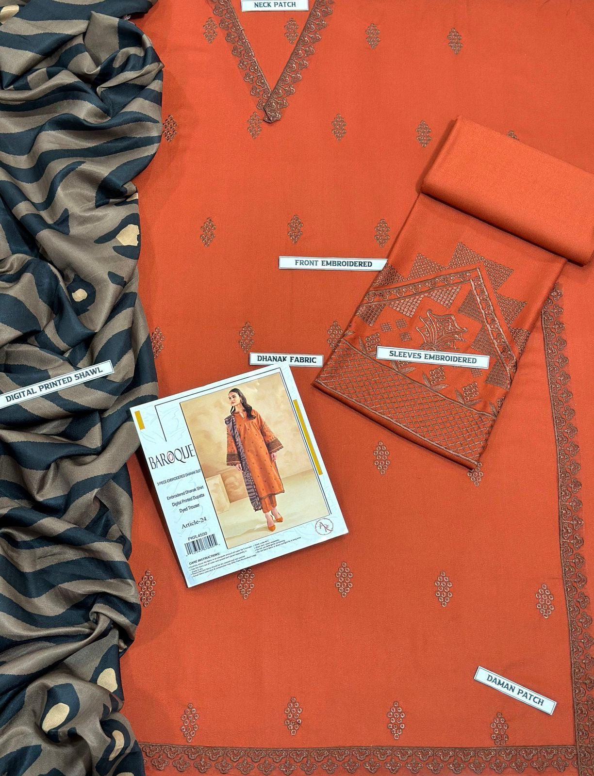 URGE Airjet Dhanak 3 Piece Embroidered Collection – Premium Winter Wear