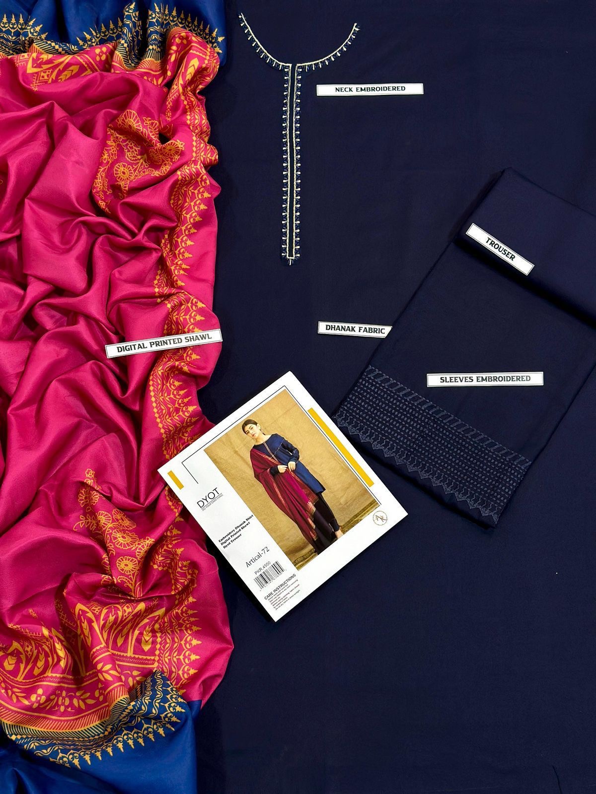 URGE Airjet Dhanak 3 Piece Embroidered Collection – Premium Winter Wear