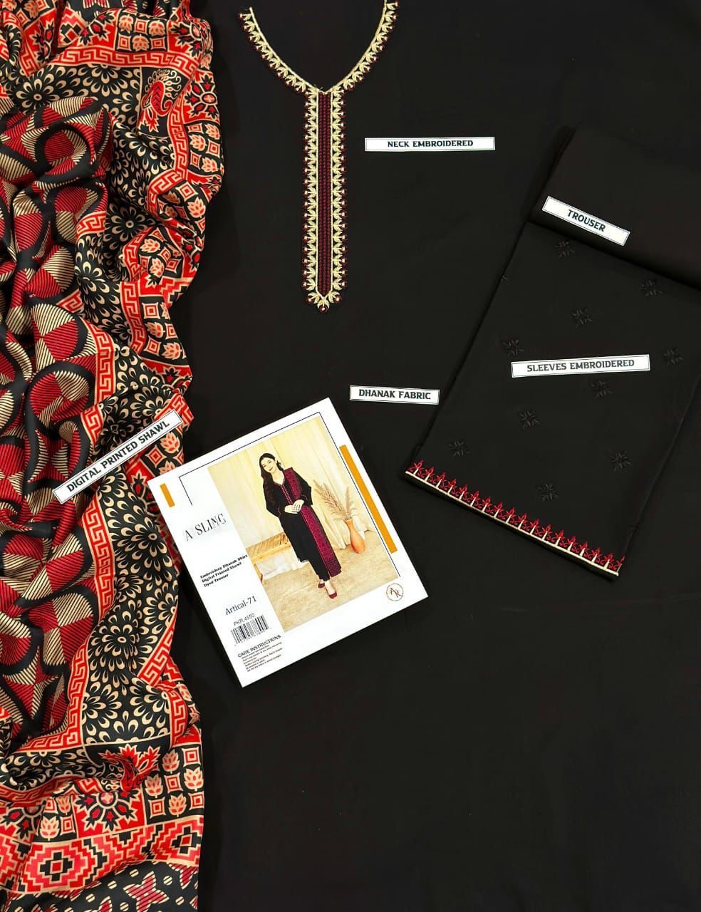 URGE Airjet Dhanak 3 Piece Embroidered Collection – Premium Winter Wear