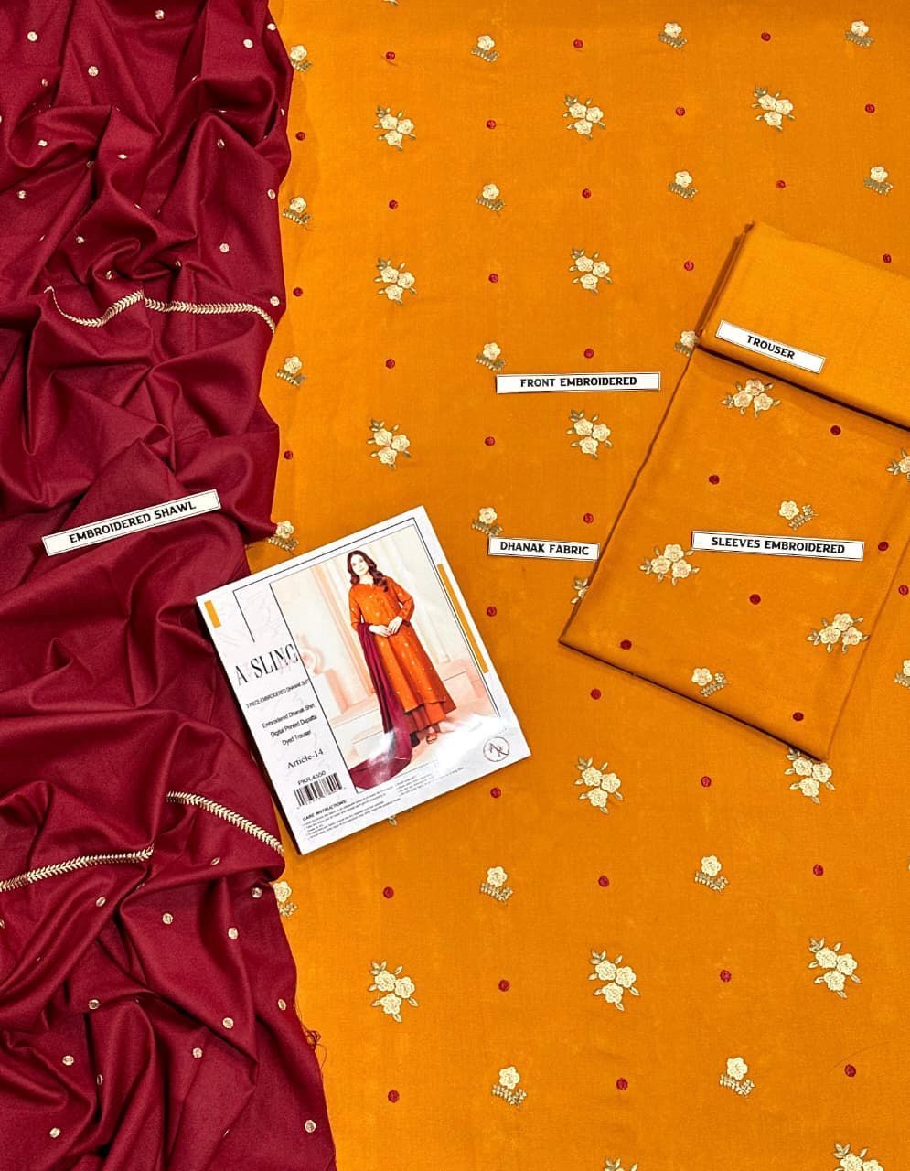 URGE Airjet Dhanak 3 Piece Embroidered Collection – Premium Winter Wear