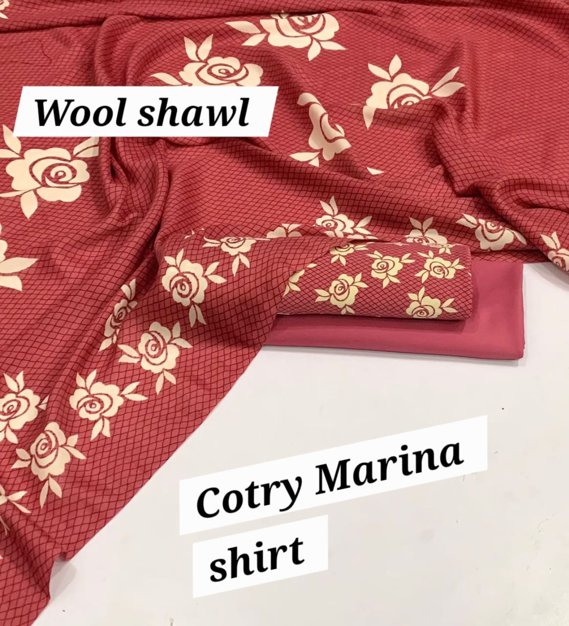 Marina Cotton 3-Piece Collection with Fancy Wool Shawl