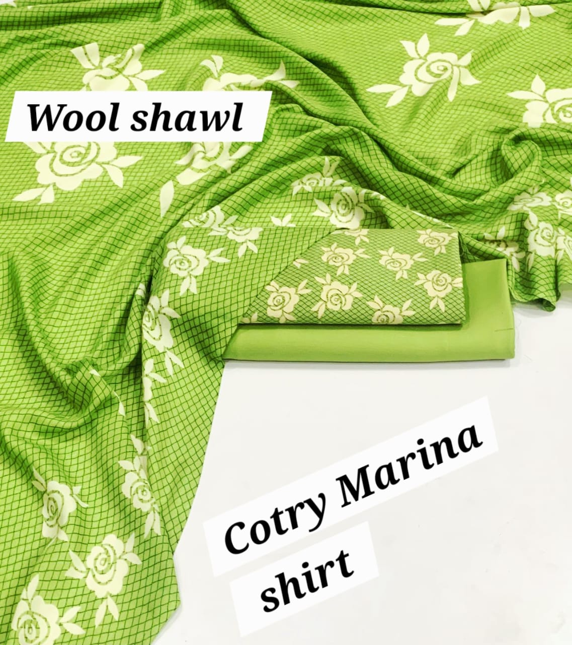 Marina Cotton 3-Piece Collection with Fancy Wool Shawl