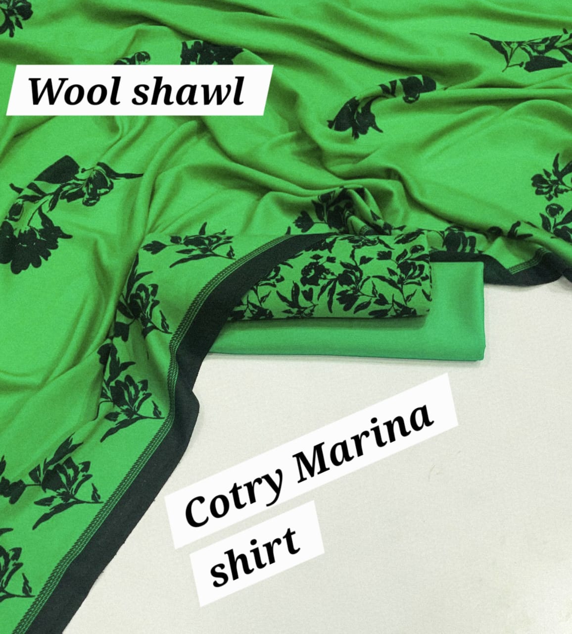 Marina Cotton 3-Piece Collection with Fancy Wool Shawl