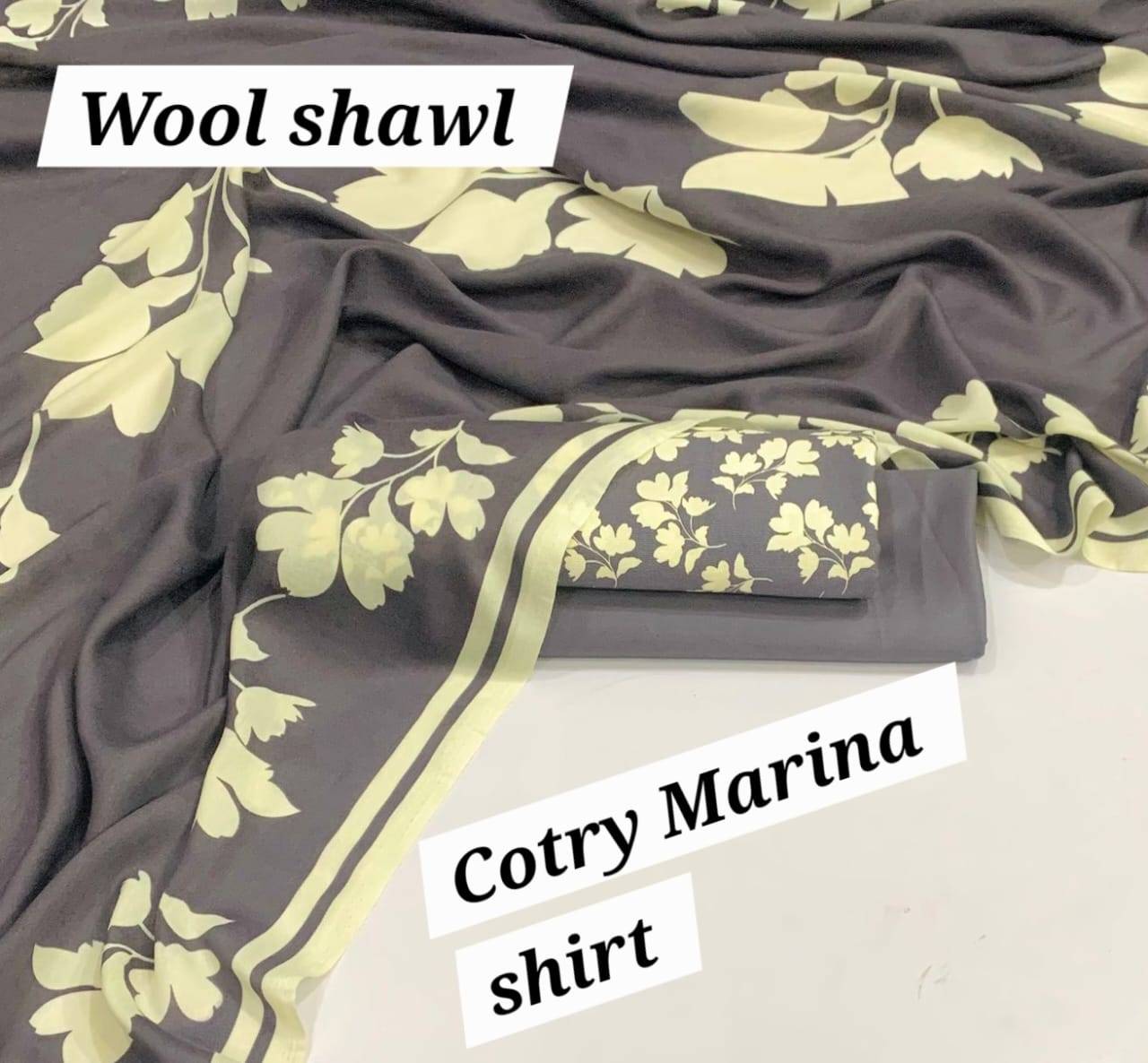 Marina Cotton 3-Piece Collection with Fancy Wool Shawl