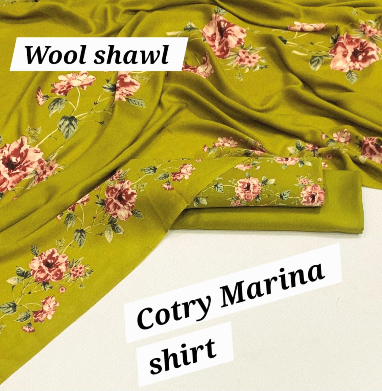 Marina Cotton 3-Piece Collection with Fancy Wool Shawl