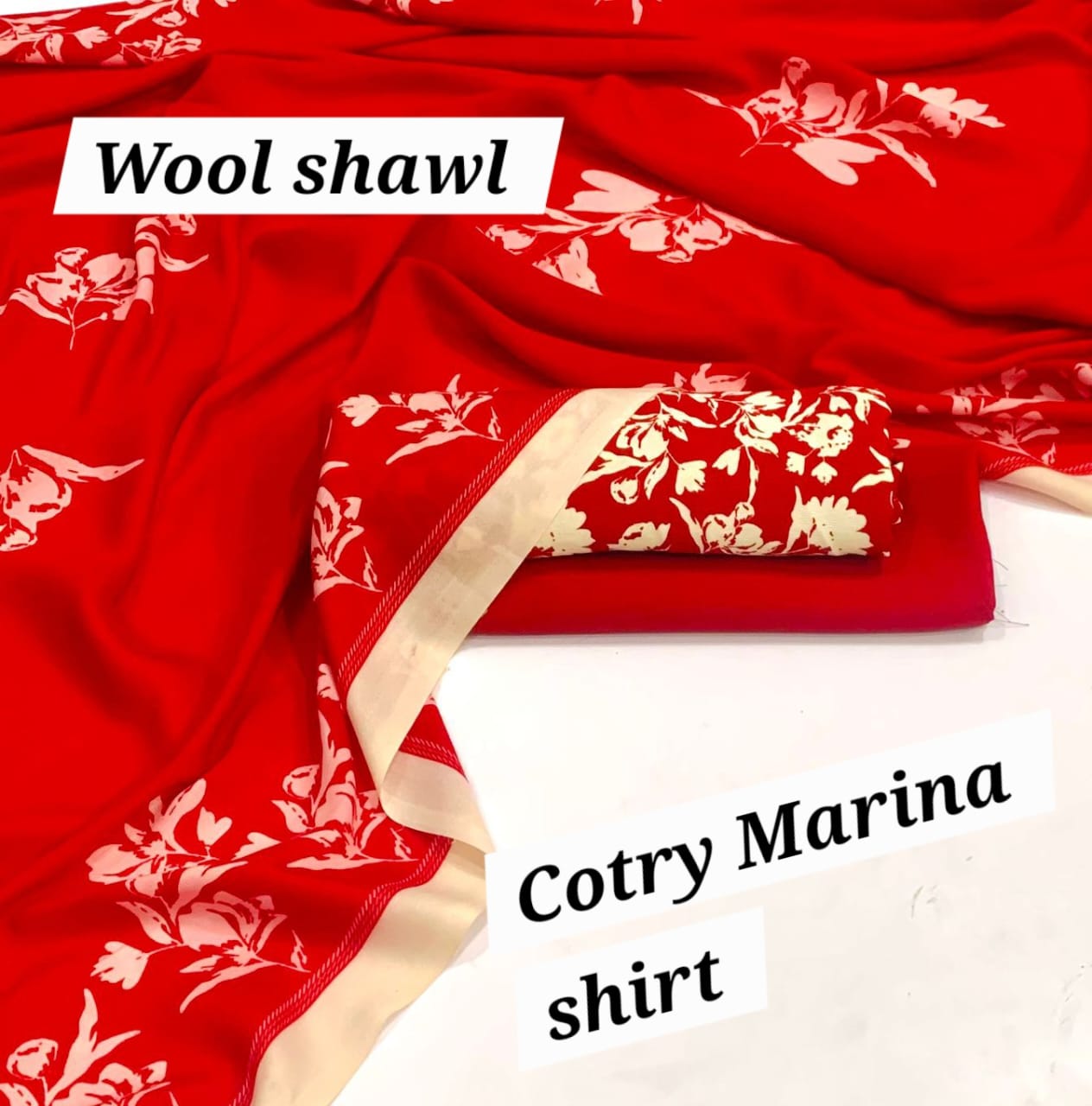 Marina Cotton 3-Piece Collection with Fancy Wool Shawl