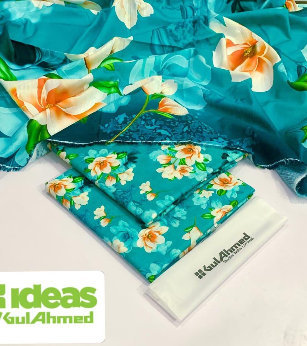 Gul Ahmed Khaddar 3pc Zari Fancy shirt with plan trouser and khaddar Duppata