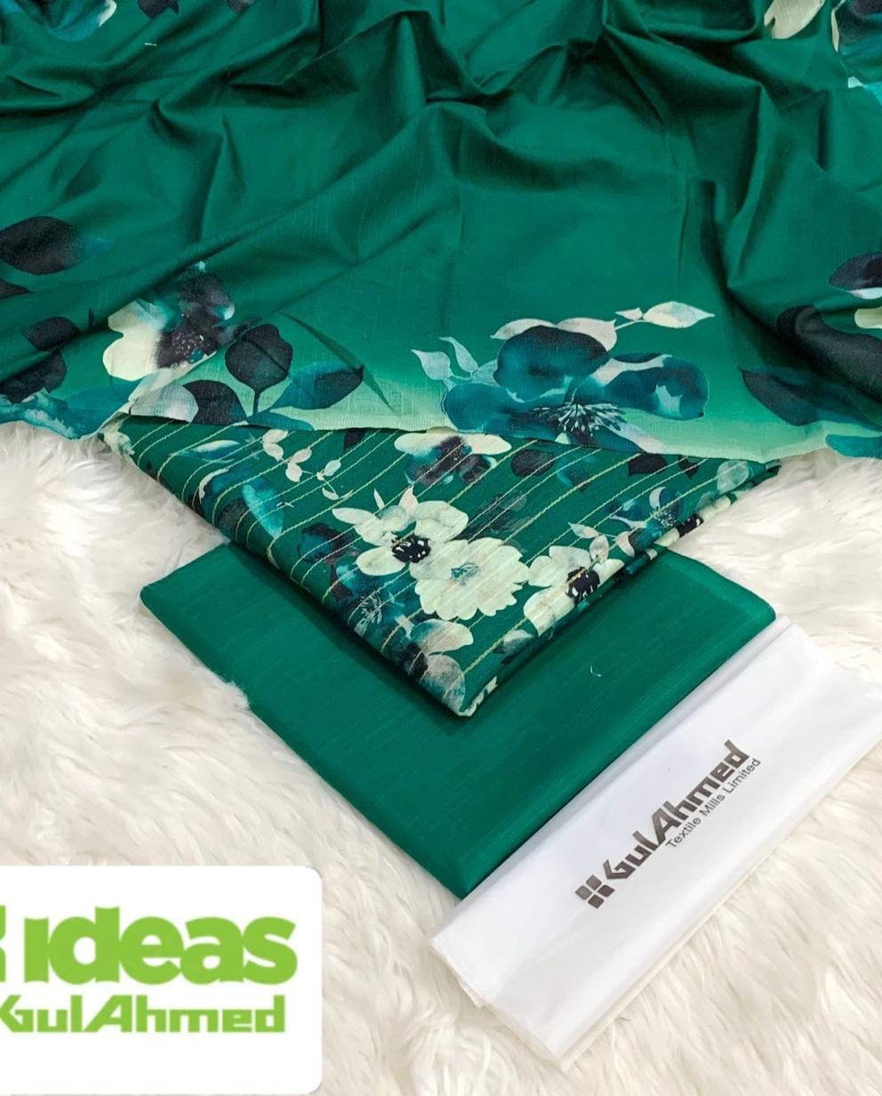 Gul Ahmed Khaddar 3pc Zari Fancy shirt with plan trouser and khaddar Duppata