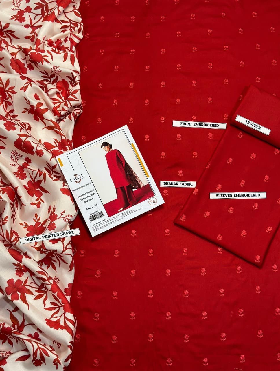 URGE Airjet Dhanak 3 Piece Embroidered Collection – Premium Winter Wear