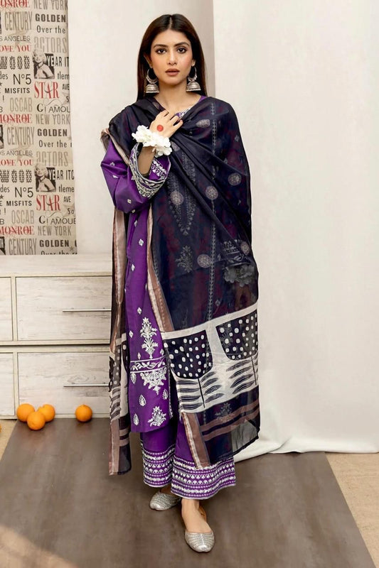 URGE Airjet Dhanak 3 Piece Embroidered Collection – Premium Winter Wear