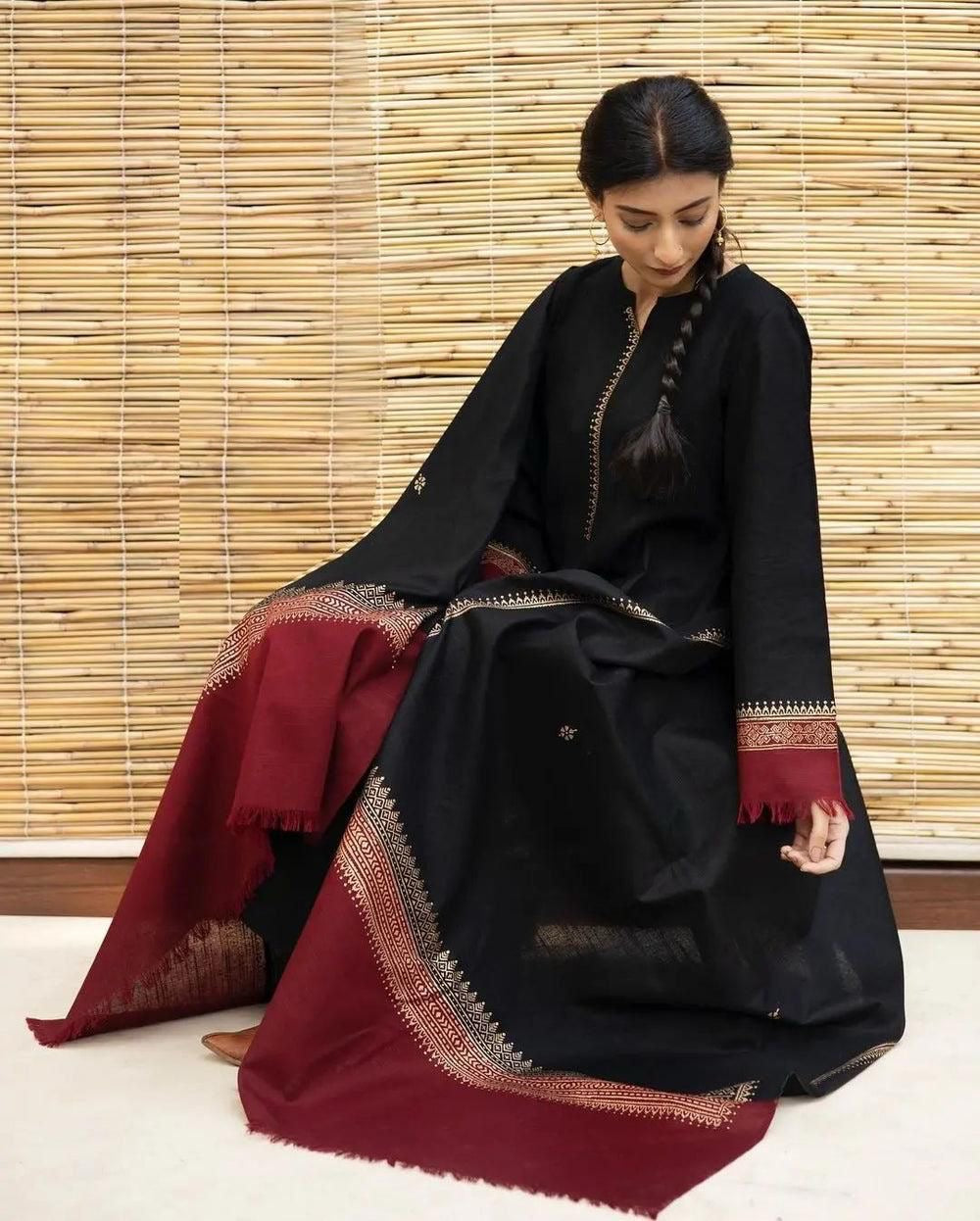 URGE Airjet Dhanak 3 Piece Embroidered Collection – Premium Winter Wear