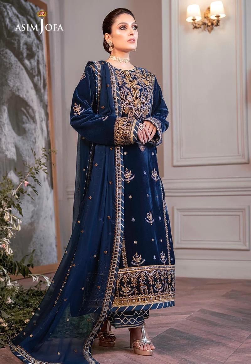 Asim Jofa Ayeza Edit – Makhmal Velvet Embroidered Collection (MD 1147)