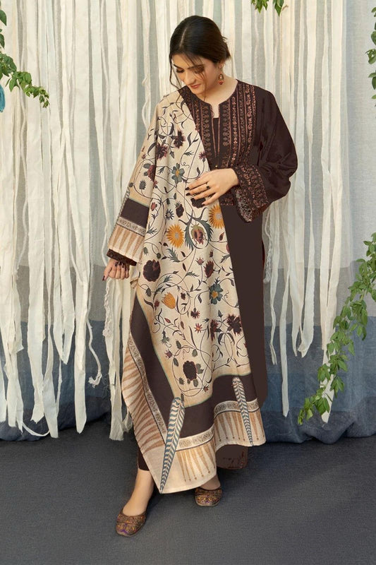URGE Airjet Dhanak 3 Piece Embroidered Collection – Premium Winter Wear