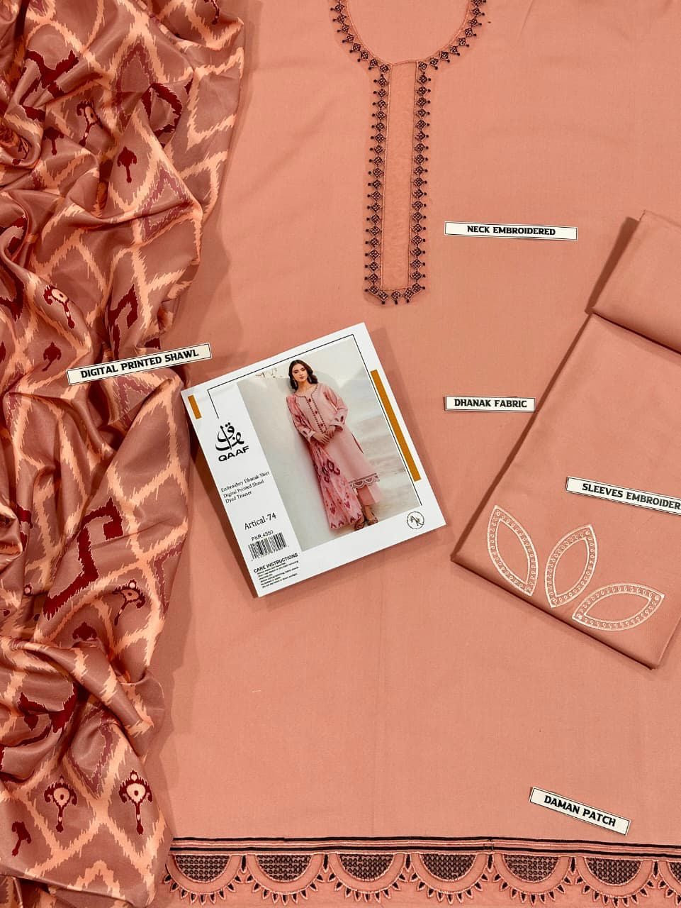 URGE Airjet Dhanak 3 Piece Embroidered Collection – Premium Winter Wear