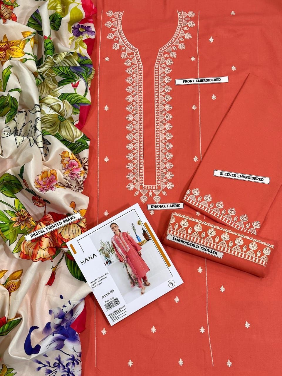 URGE Airjet Dhanak 3 Piece Embroidered Collection – Premium Winter Wear