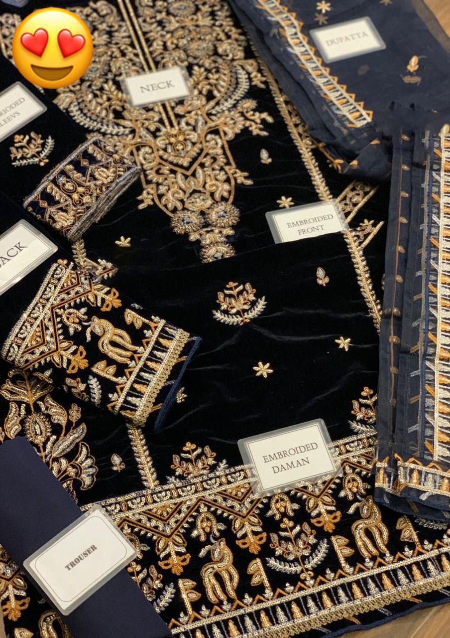 Asim Jofa Ayeza Edit – Makhmal Velvet Embroidered Collection (MD 1147)