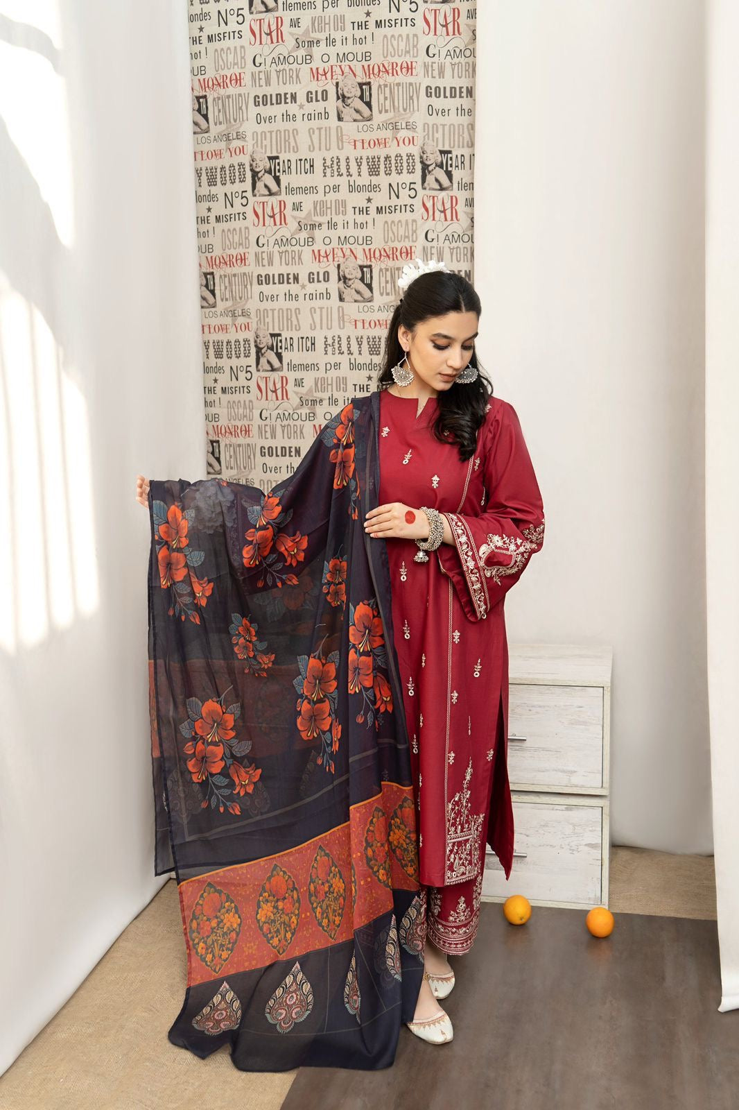 URGE Airjet Dhanak 3 Piece Embroidered Collection – Premium Winter Wear