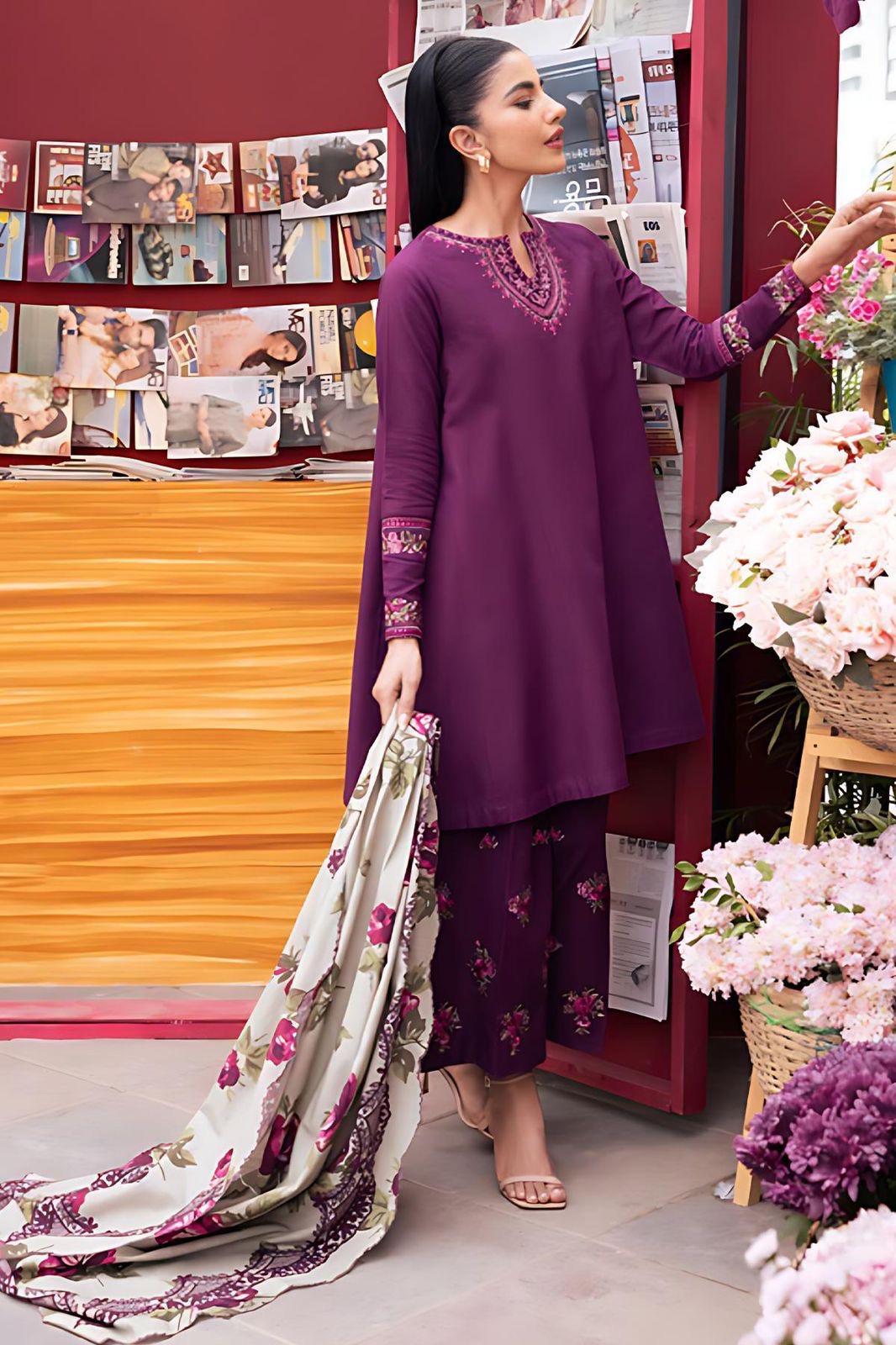 URGE Airjet Dhanak 3 Piece Embroidered Collection – Premium Winter Wear