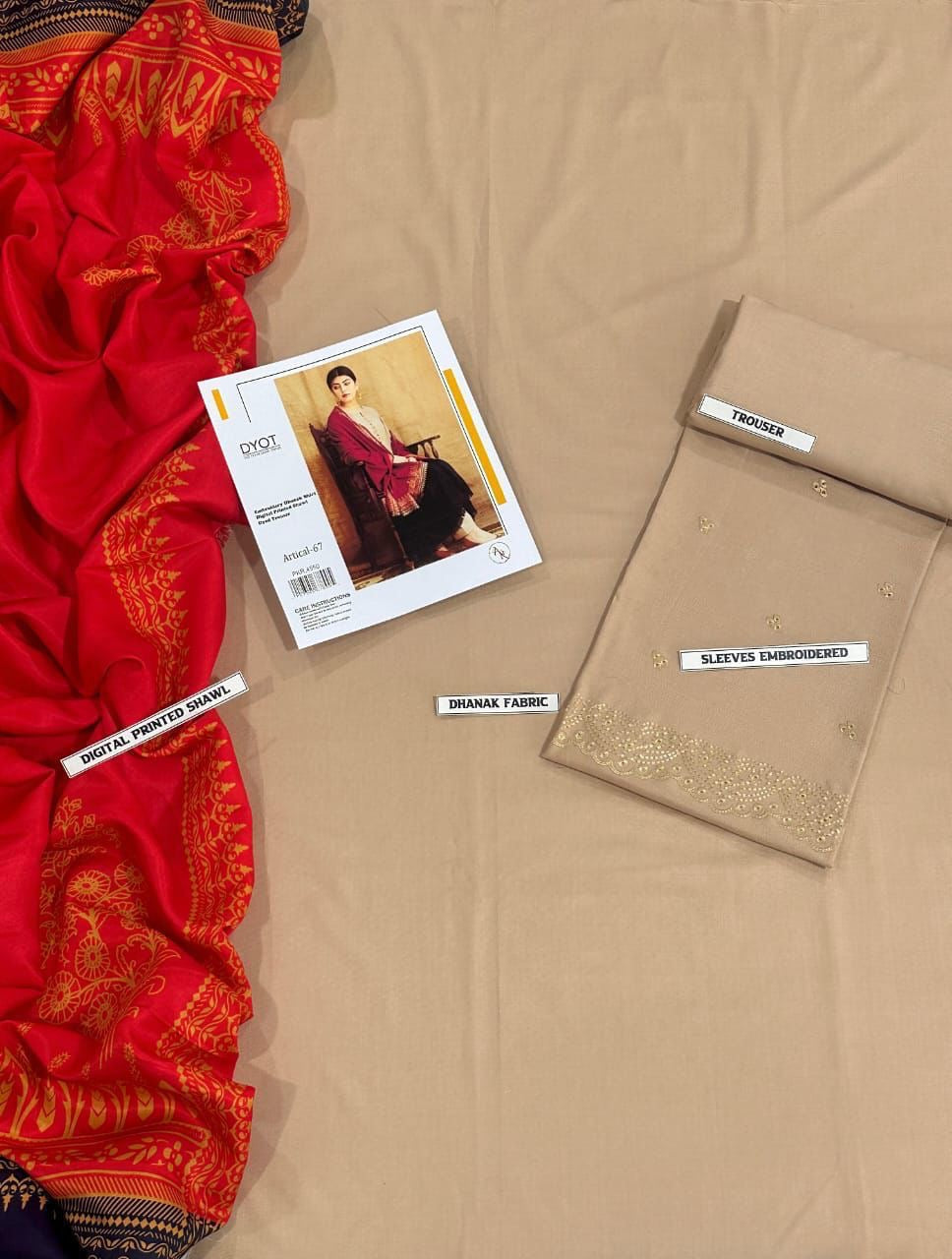 URGE Airjet Dhanak 3 Piece Embroidered Collection – Premium Winter Wear