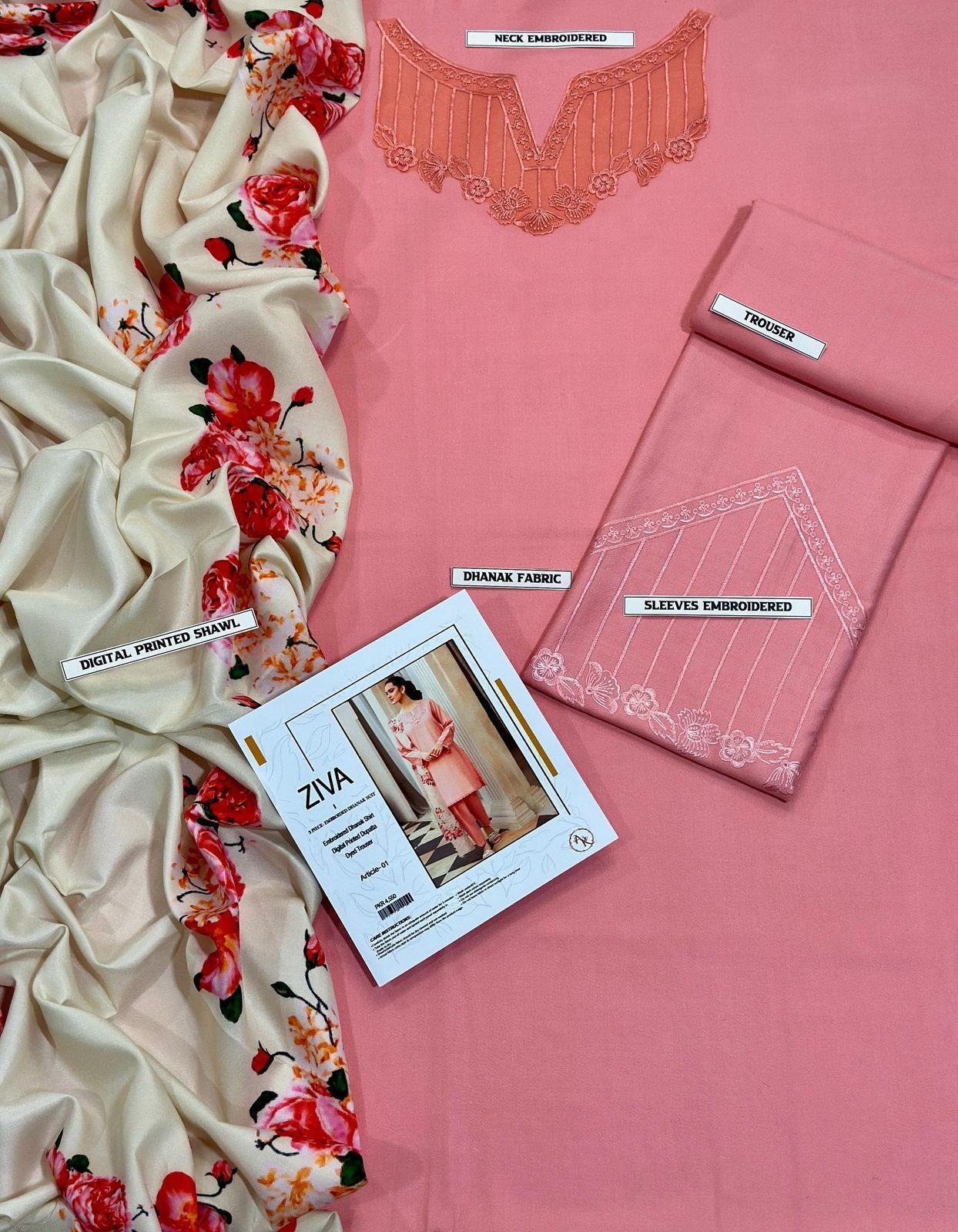 URGE Airjet Dhanak 3 Piece Embroidered Collection – Premium Winter Wear