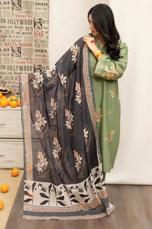 URGE Airjet Dhanak 3 Piece Embroidered Collection – Premium Winter Wear