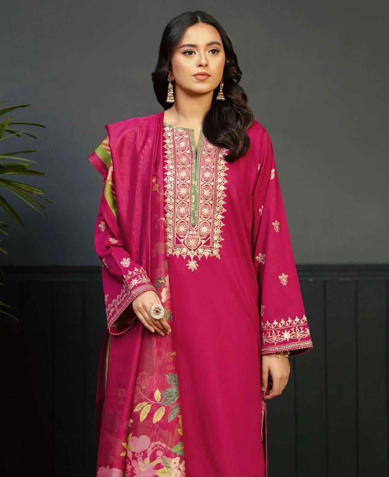 URGE Airjet Dhanak 3 Piece Embroidered Collection – Premium Winter Wear
