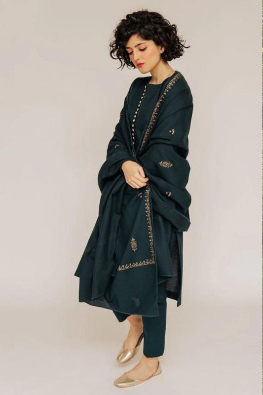 URGE Airjet Dhanak 3 Piece Embroidered Collection – Premium Winter Wear