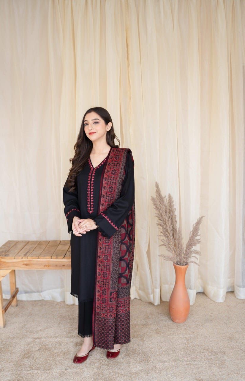 URGE Airjet Dhanak 3 Piece Embroidered Collection – Premium Winter Wear