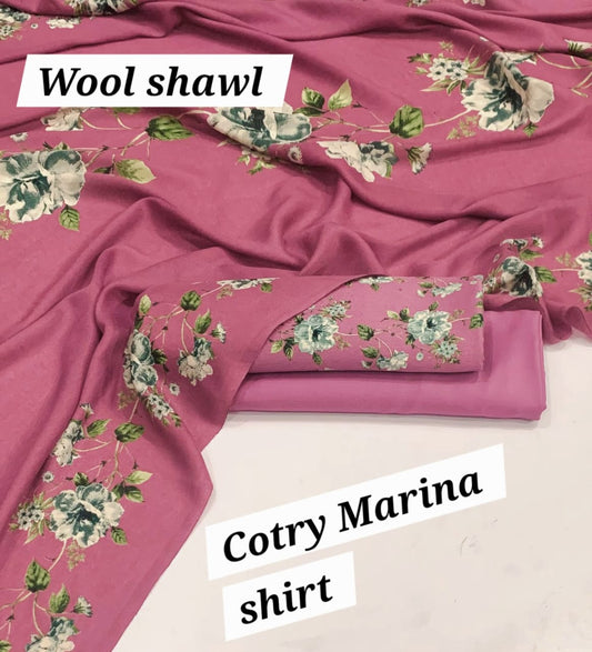 Marina Cotton 3-Piece Collection with Fancy Wool Shawl
