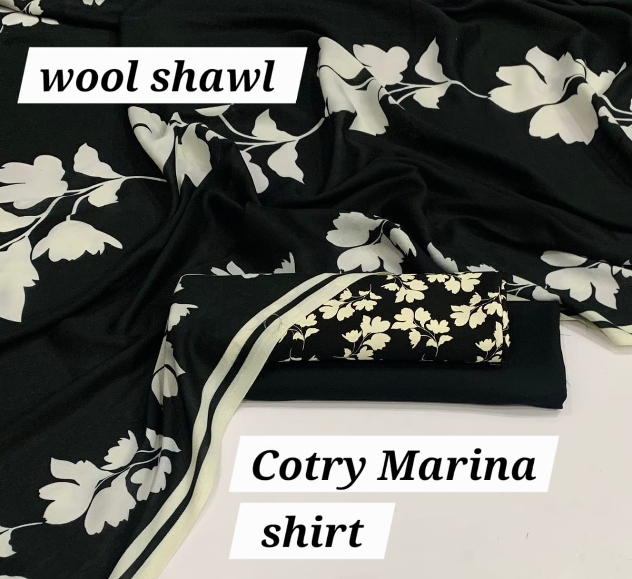 Marina Cotton 3-Piece Collection with Fancy Wool Shawl