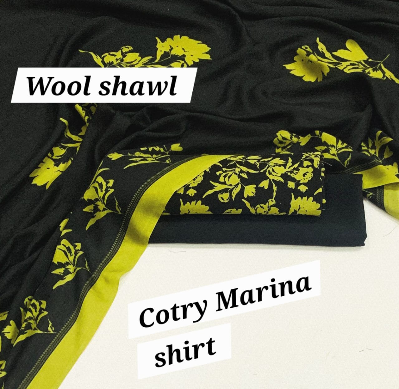 Marina Cotton 3-Piece Collection with Fancy Wool Shawl