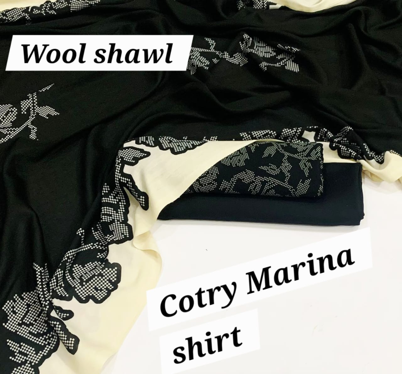 Marina Cotton 3-Piece Collection with Fancy Wool Shawl