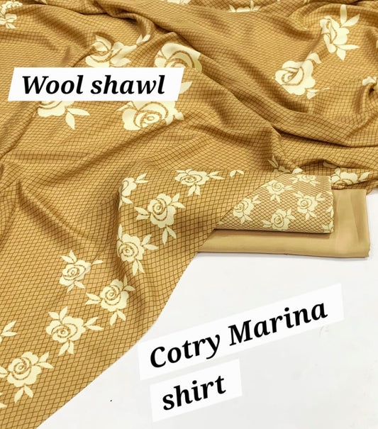 Marina Cotton 3-Piece Collection with Fancy Wool Shawl