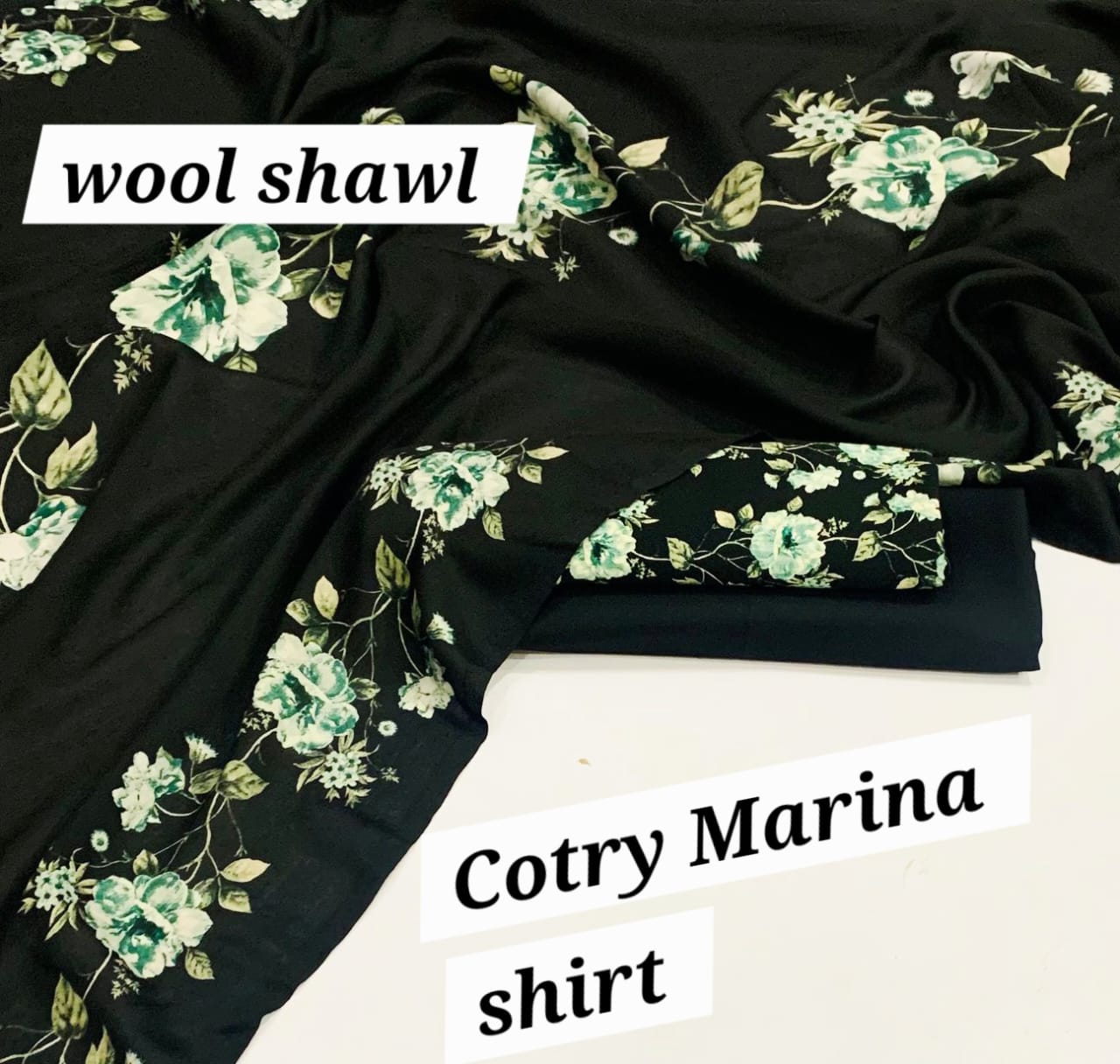 Marina Cotton 3-Piece Collection with Fancy Wool Shawl