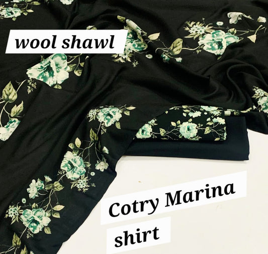 Marina Cotton 3-Piece Collection with Fancy Wool Shawl