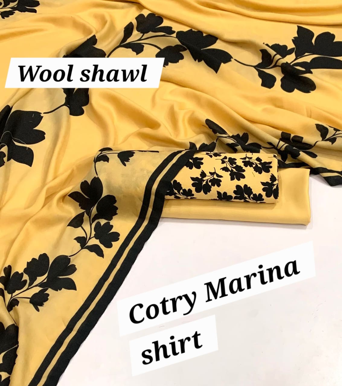 Marina Cotton 3-Piece Collection with Fancy Wool Shawl