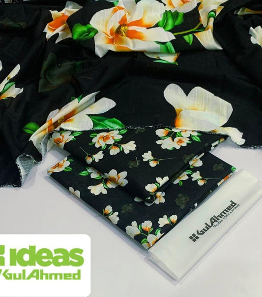 Gul Ahmed Khaddar 3pc Zari Fancy shirt with plan trouser and khaddar Duppata