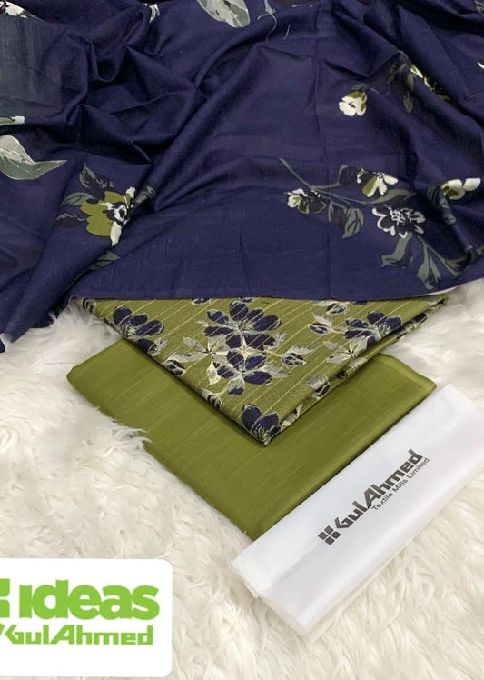 Gul Ahmed Khaddar 3pc Zari Fancy shirt with plan trouser and khaddar Duppata