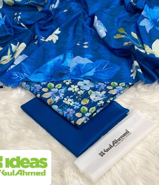 Gul Ahmed Khaddar 3pc Zari Fancy shirt with plan trouser and khaddar Duppata